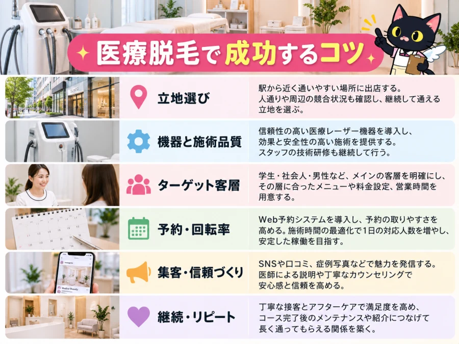医療脱毛の開業で成功するコツ