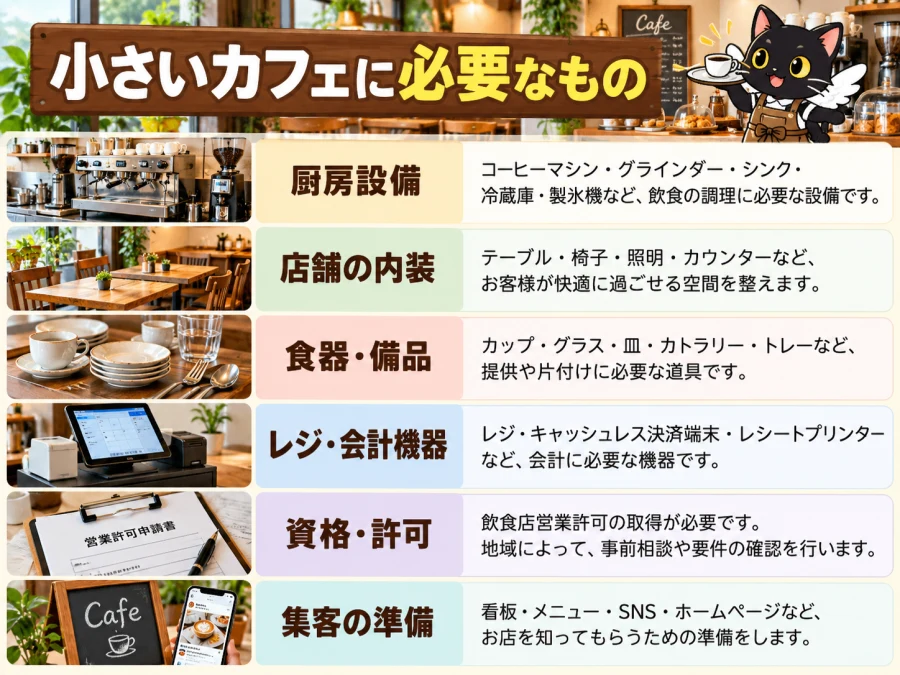 小さいカフェの開業に必要なもの