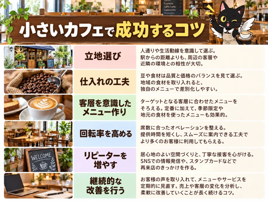 小さいカフェの開業で成功するコツ