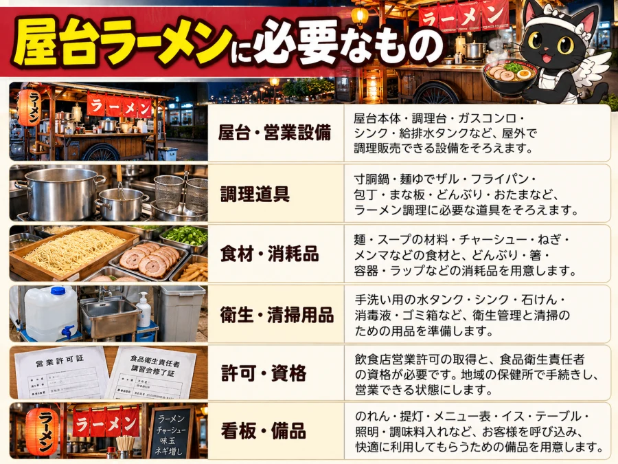 屋台ラーメンの開業に必要なもの