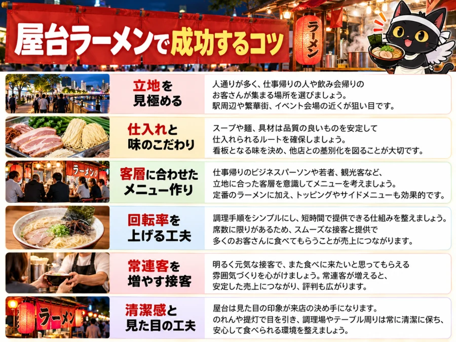 屋台ラーメンの開業で成功するコツ