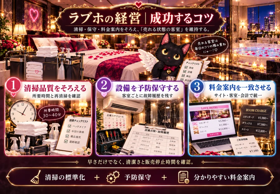 ラブホの経営で成功するコツ