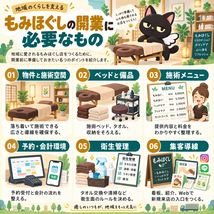 施術範囲・資格・衛生体制の確認の許可・設備・営業体制