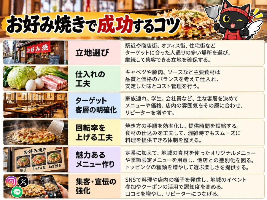 お好み焼きの開業で成功するコツ