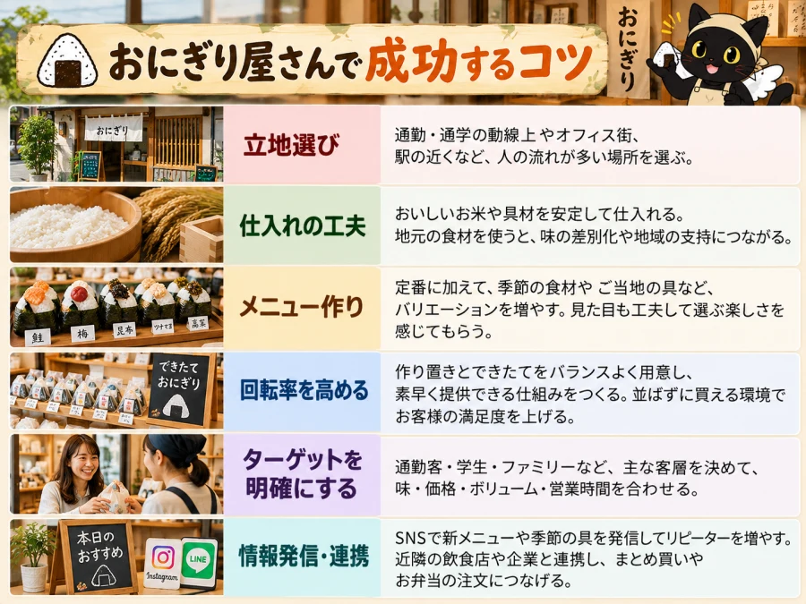 毎日選ばれるおにぎり店の工夫の業種別運営ポイント