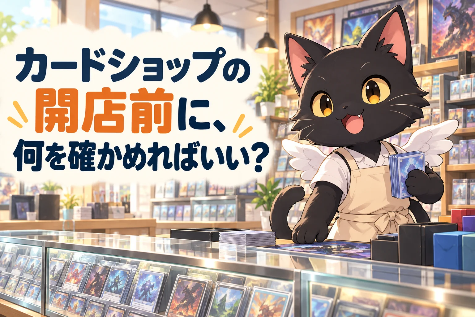 カードショップの開店前に、何を確かめればいい？