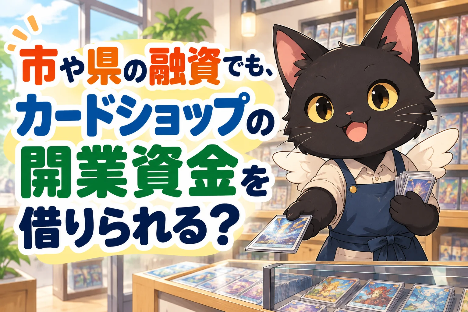 市や県の融資でも、カードショップの開業資金を借りられる？