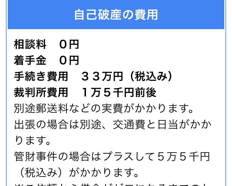 ホワイトリーガル公式「料金案内」（2026年10月11日に撮影）