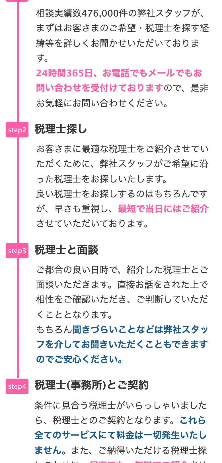 税理士ドットコム公式「ご紹介の流れ」（2026年10月11日に撮影）